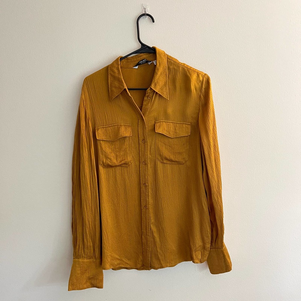 & Other Stores Button Up Textured Long Sleeve